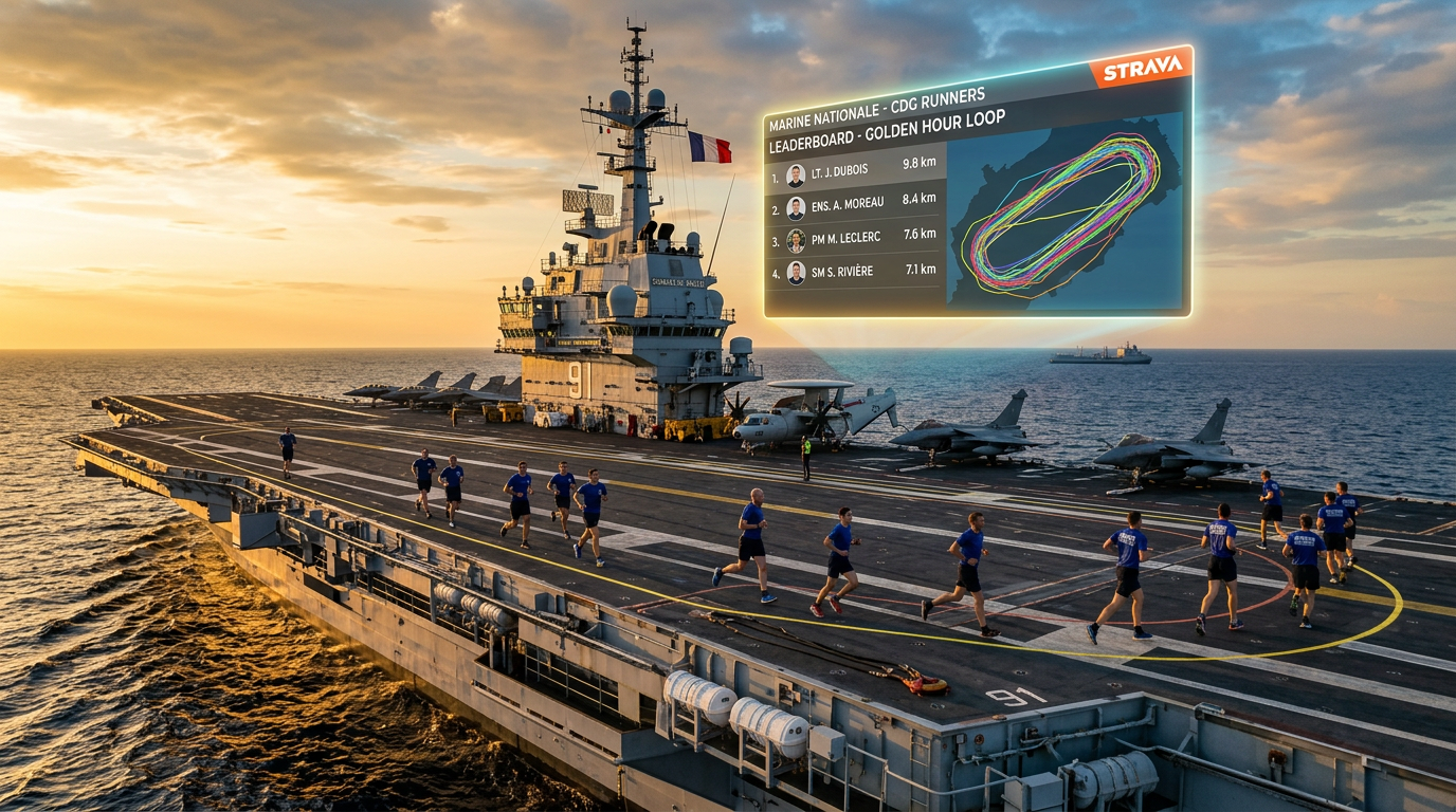 French Navy to replace radar with live Strava leaderboard around aircraft carrier