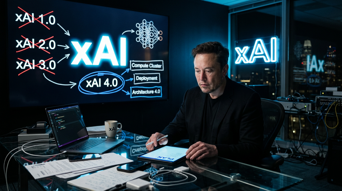 Musk announces xAI 4.0, promises this restart will finally include a plan