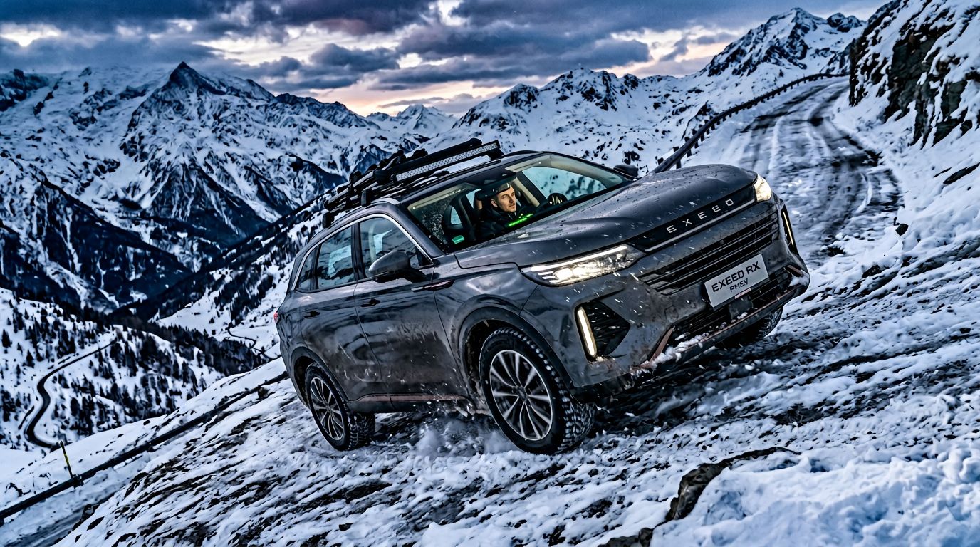 EXEED RX PHEV Conquers 41° Snow-Covered Slopes in Almaty with Texxeract Technology
